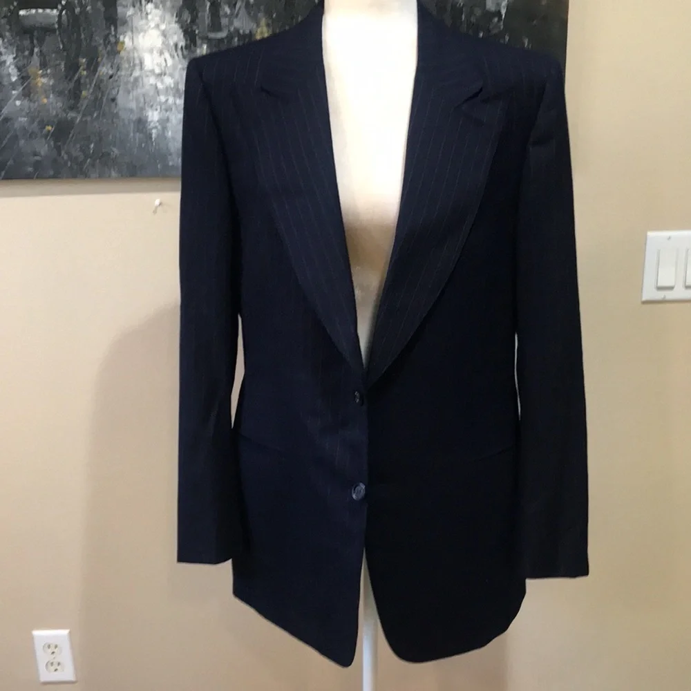 Ermenegildo Zegna Men's Blue Pin Striped Sport Coat Blazer Jacket-Size 42R